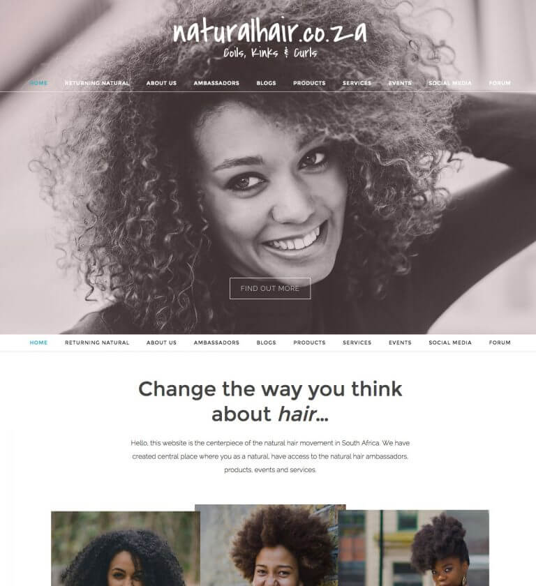 Natural Hair - Website Project by PixelPunks